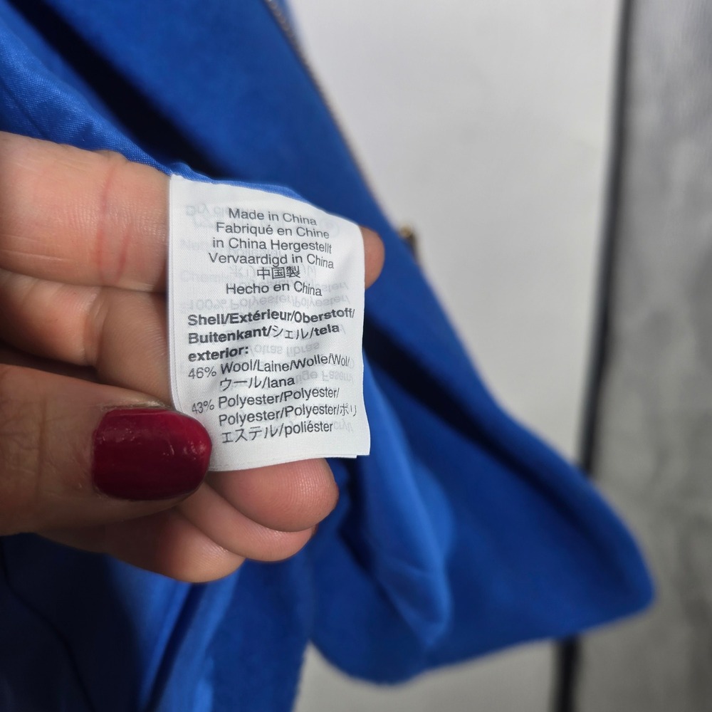 J.Crew Size 8 Mercantile City Coat Women Royal Blue Wool Blend Zip Coat J6140 - Picture 4 of 9